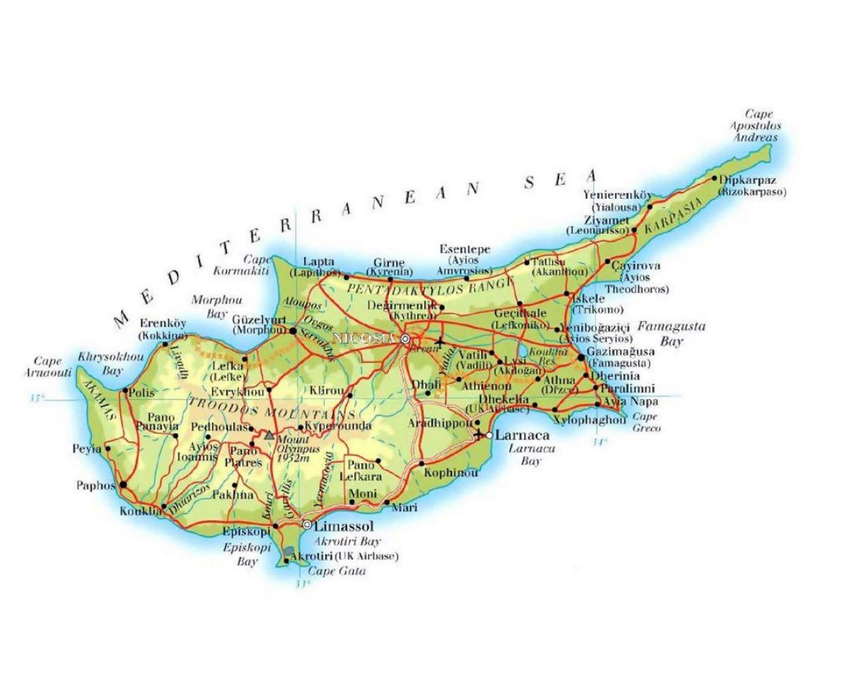 Остров Кипр на карте