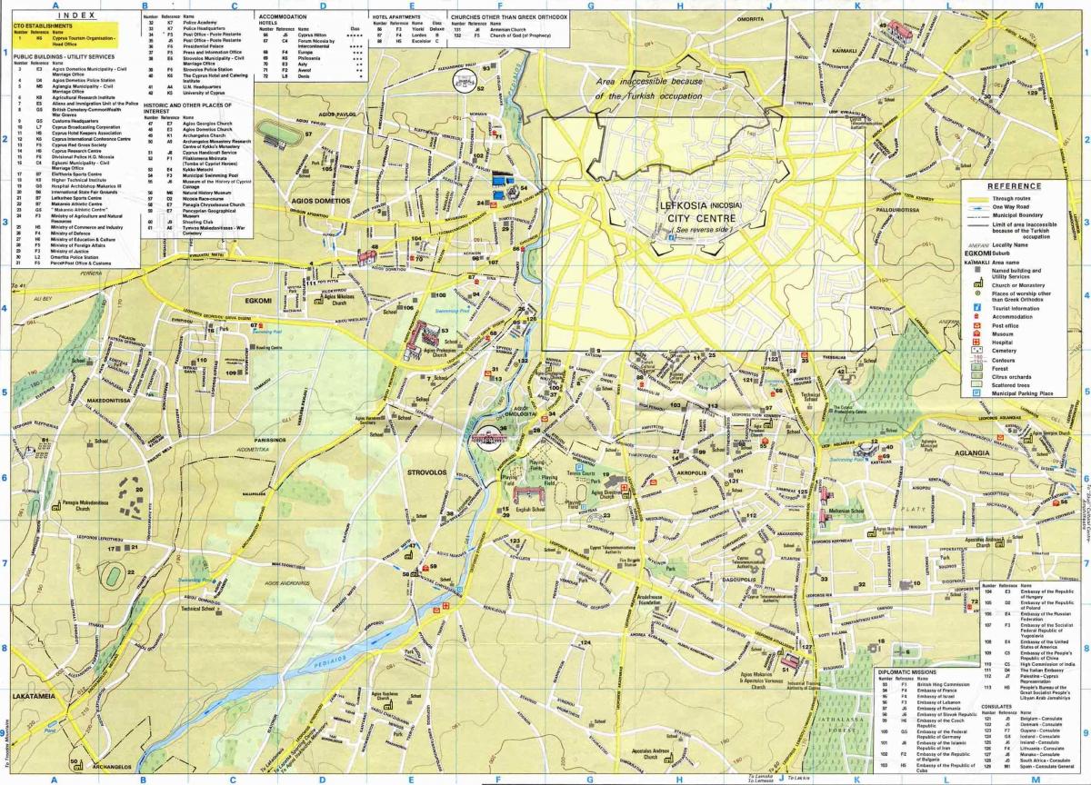 Mapa nicosia Cyprus