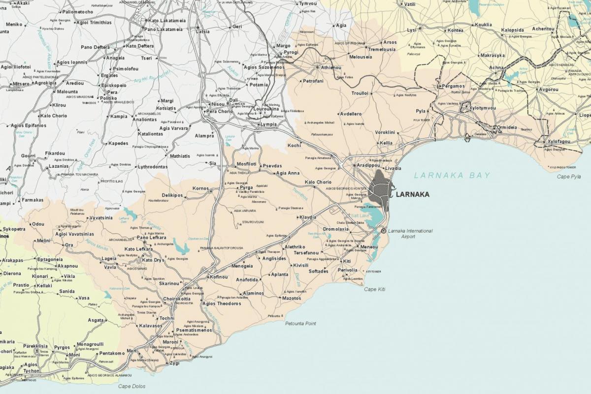 Mapa v larnake na Cypre