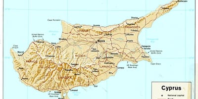 Mapa kontinentu Cyprus