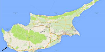Mapu Cypru ukazuje letiská