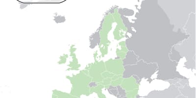 Mapa európy ukazuje Cyprus