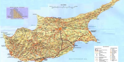 Cyprus pláže mapu