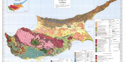 Cyprus geografickú mapu