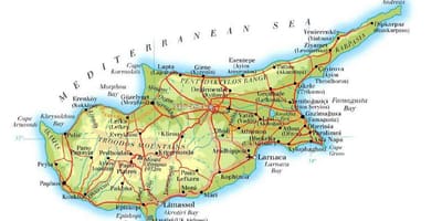 Mapa lapta severného Cypru