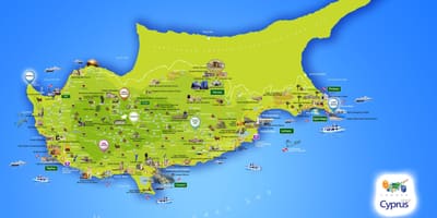 Mapa lara pláž Cyprus