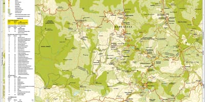 Mapa troodos horách Cyprus