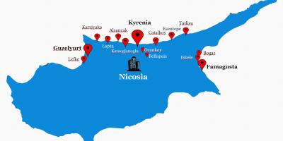 Severný Cyprus cestnú mapu
